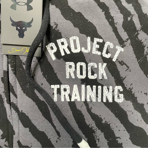 New Under Armour Project Rock Rival Fleece Sleeveless Printed Full-Zip Size Med - Picture 4 of 8